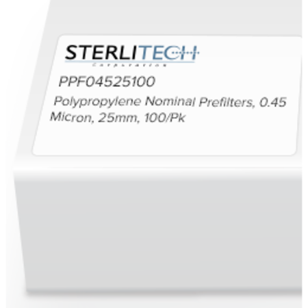STERLITECH Polypropylene Nominal Prefilter, 0.45 Micron, 25mm, PK100 PPF04525100